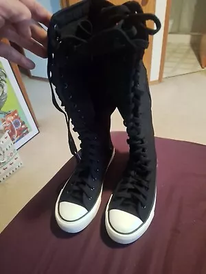 Anufer Yuanbu Black Canvas Lace Up Sneaker Boots Size 6 Women's  • £38.56