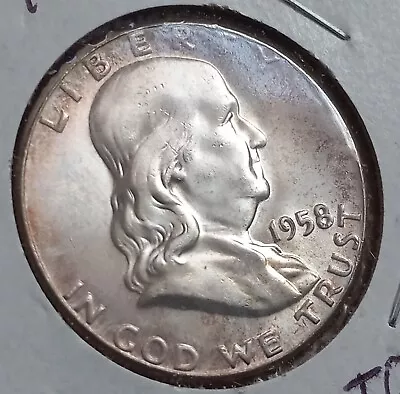 Great Luster Toned 1958-P Franklin Half Dollar FBL BU GEM  • $9.99