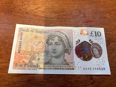 RARE AA 45 555528  Bank Of England £10 Ten Pound Note Plastic/Polymer • £20