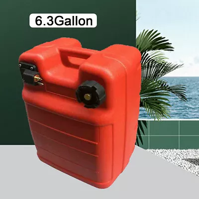 6.3 Gallon Marine Outboard Boat Motor Gas Tank 24L Plastic External Oil Fuel Can • $72