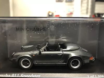 NEW 1/43 Minichamps 1988 Porsche 911 Speedster Grey Metallic • $49.99