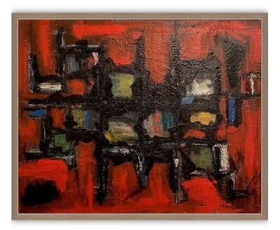 Original Abstract Modern Fine Art Painting 16x20 Signed Mid Century Inspired Art • $95