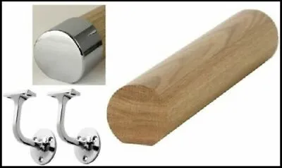 £79 • Buy Wall Mop-stick Oak & Chrome Fittings Handrail Kit Quality Uk Manufactured!