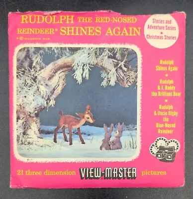 View Master Rudolph The Red Nosed Reindeer Shines Again 3 Reel Pckt FT26-28 • $8.99