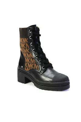 Michael Michael Kors Womens BREA MK Knit Sock Combat Boots Black Size 9 • $82