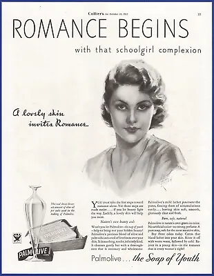 Vintage 1933 PALMOLIVE Beauty Soap Ephemera Art 1930's Print Ad • $9.71