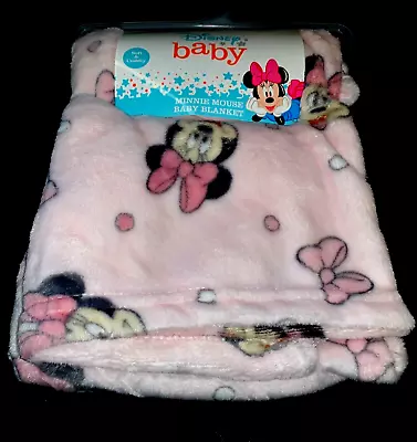 New!! Baby Girls Pink DISNEY Plush  Minnie Mouse  BLANKET Sz 30  X 40  NWT • $12.99
