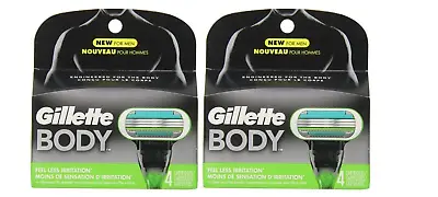 Gillette Body For Men Blades Refills Shaving Cartridges 2 Packs 8 Total Blades • $16.89