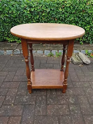 Vintage Solid Oak Side Coffee Console Telephone Table • £75