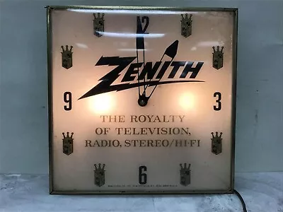 Advertising Lighted Wall Clock PAM 1961 Vintage Zenith TV Television Phono Radio • $325