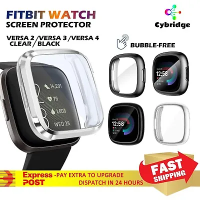 $7.85 • Buy For Fitbit Versa 4 3 2 Case TPU Soft Shockproof Cover Screen Protector AU Stock