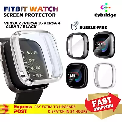 $7.85 • Buy For Fitbit Versa 4 3 2 Case TPU Soft Shockproof Cover Screen Protector AU Stock