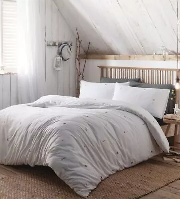 £19.99 • Buy Harbour Duvet Cover Sets White With Seaside Miniature  Motifs Coastal Theme.