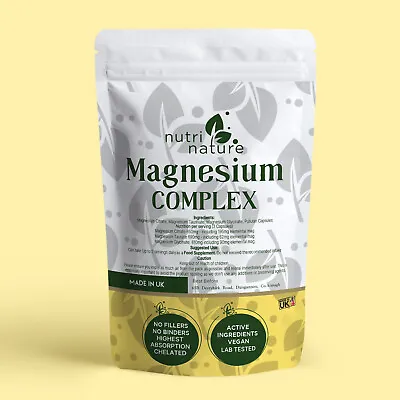 Magnesium Complex Triple Chelated Taurate Citrate Glycinate Nutri Nature • £12.99