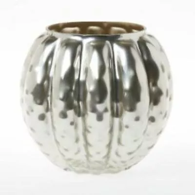 Vietri Placcato Cachepot Small Silver Glass Vase NEW Made In Italy • $79.99