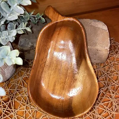 Vintage MCM Pear Shaped Monkey Pod Wood Serving Dish/Trinket Dish Unmarked • $12.50