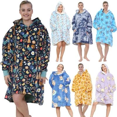 £19.99 • Buy Big Hooded Hoodie Blanket Sherpa Fleece Ultra Plush Unisex Oversized Sweatshirt