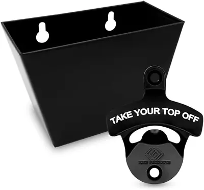 Take Your Top Off - Wall Mounted Bottle Opener And Bottle Cap Catcher Wall Moun • $21.63
