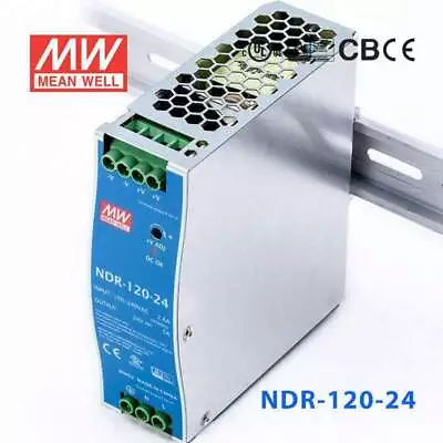 Mean Well NDR-120-24 Single Output Industrial Power Supply 120W 24V - DIN Rail • $29.78