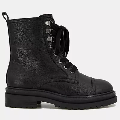 New Andre Assous Farah Lace-up Zipper Leather Combat Boot Women's Size 9.5 • $89.99