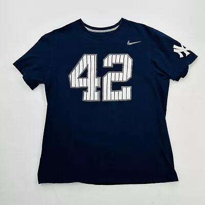 New York Yankees Shirt Adult Large Blue Nike Baseball MLB Mariano Rivera Mens • $18.88