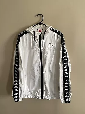 Kappa Unisex White Nylon Hooded Zip Up Jacket Size Small • $49.99