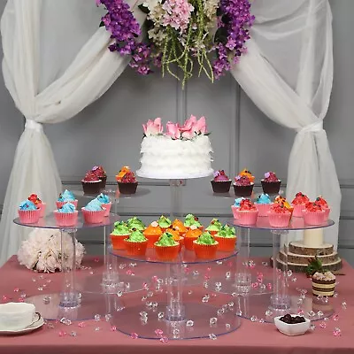 CAKE STAND 6 Tiers Clear Cupcakes Wedding Birthday Party Catering WHOLESALE • $64.10