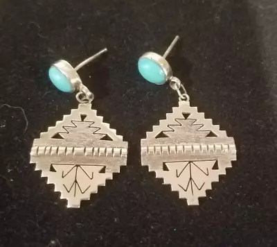 NEW/Vintage 1996 Native American Sterling/turquoise Earrings-attributed To L Nez • $115