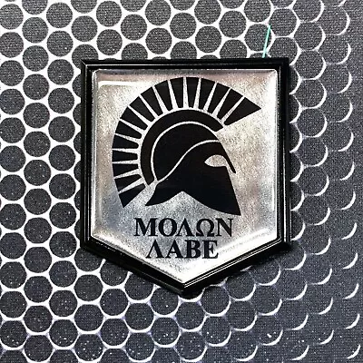 Molon Labe Spartan Metallic Domed BLACK Emblem Sticker 2 X 2.25  Come And Take • $11.99