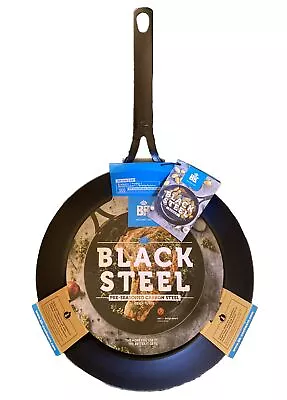 NONSTICK CARBON STEEL BK Cookware Black Steel 12-Inch Open Frypan PRE SEASONED • $40