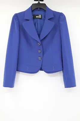 Love Moschino Blazer Women's 6 Button Front Blue Jacket Lapel Gold Elegant • $38.97