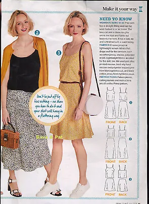 2021 Prima Magazine Sewing Pattern To Make A Camisole Top & Skirt In Sizes 10-20 • £2.99