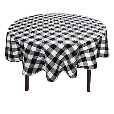 Checkered Round Tablecloth 90 Inch - Waterproof Stain And Wrinkle Resistant W... • $39.33