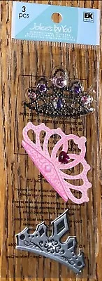 Jolees Mini Princess Tiara Pink Silver Purple Crown Queen Scrapbook Stickers 4x2 • $15