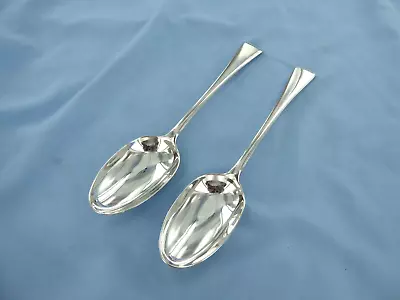 An Antique Pair Of Sterling Silver Old English Soupspoons London  1904 • £145