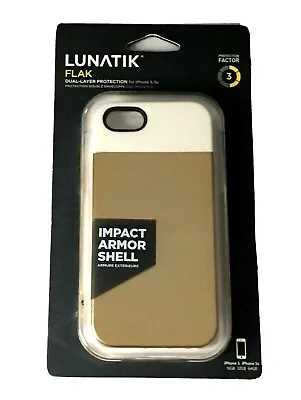 $19.38 • Buy Lunatik Flak Impact Armor Shell Protective Case For IPhone 5S Or 5 Gold & White