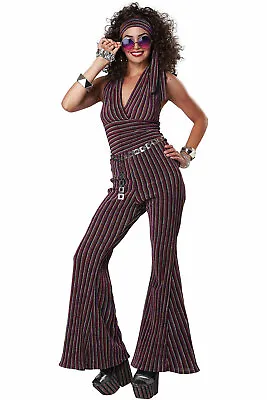 California Costume 70s Halter Pant Adult Women Disco Halloween Outfit 5020/026 • $28.79