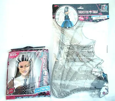 Monster High Frankie Stein Girls Child Wig Halloween Costume & Fantastic Wings • $19.99