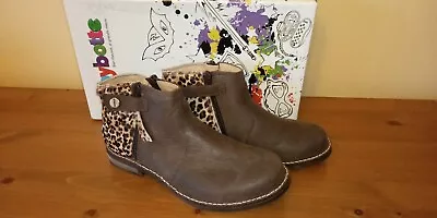 Girls Babybotte 'Kenza' LEATHER Zip ANKLE BOOT UK 12 Eur 31 NEW! • £10.50