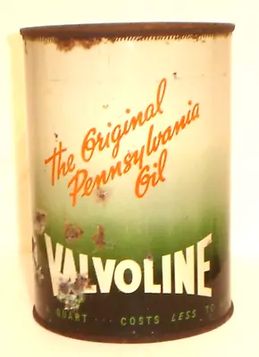 Vintage Valvoline Motor Oil One Quart Tin / Metal Soldered Seam Oil Can • $27.50