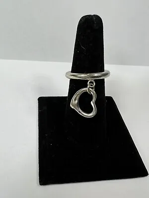 Sterling Silver Open Heart Charm Ring Size 8.5 • £76.17