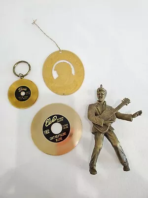 *WOW* VINTAGE ELVIS PRESLEY  Ornament Christmas + Keychain LOT KING • $34.99