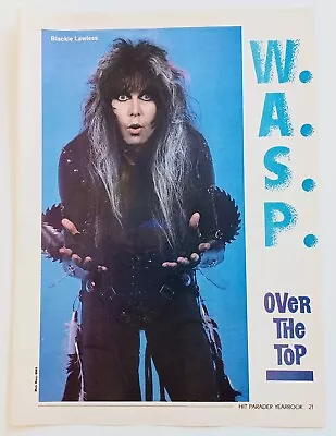 Wasp Blackie Lawless~original 1987 Poster~vtg Print Magazine Pinup Clipping • $14.99