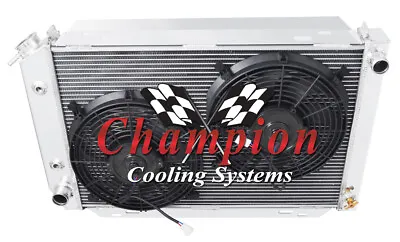 RN Champion 3 Row Radiator W/ 2 12  Fans For 1975 - 1980 Ford Granada #CC138B • $347.65