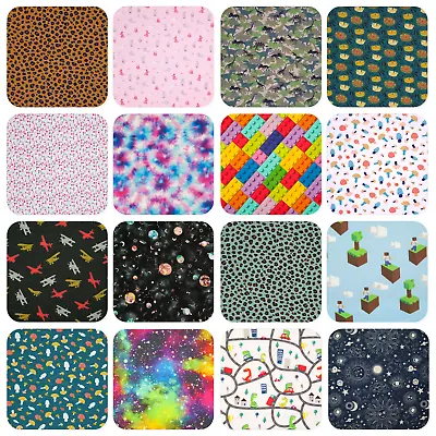 £1.50 • Buy COTTON JERSEY FABRIC KNIT STRETCH Children Kids Baby GOTS OEKO Printed Material