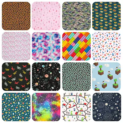 COTTON JERSEY FABRIC KNIT STRETCH Children Kids Baby GOTS OEKO Printed Material • £1.50