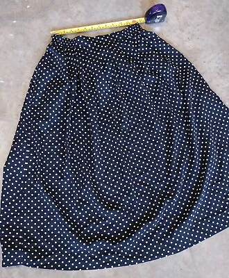 Vintage Bantry Bay Par Leboff Polka Dot Blue Long Skirt Women's Size Small • $14.94