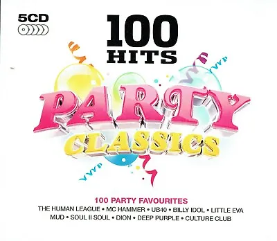 100 HITS - Party Classics 5xCD  - Human League Billy Idol Mel & Kim • £8