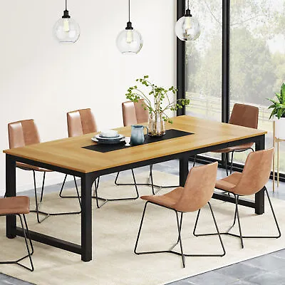 78.7  Modern Wood Dining Table With Metal Legs Large Rectangular Kitchen Table • $209.28