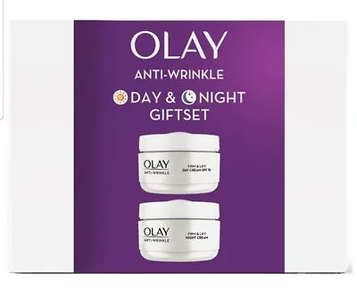 Olay Anti-Wrinkle Gift Set Present Firm & Lift Day & Night Cream 50ml - New • £19.99